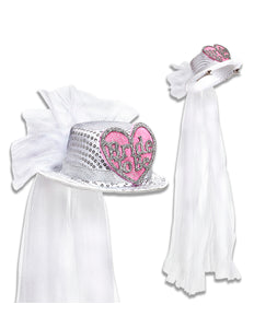 Widmann SRL Hoge Hoed Pailletten "Bride To Be" Met Hartje