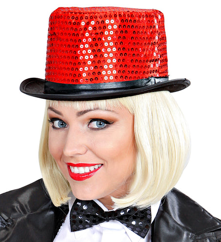 Widmann SRL hoge hoed pailletten rood