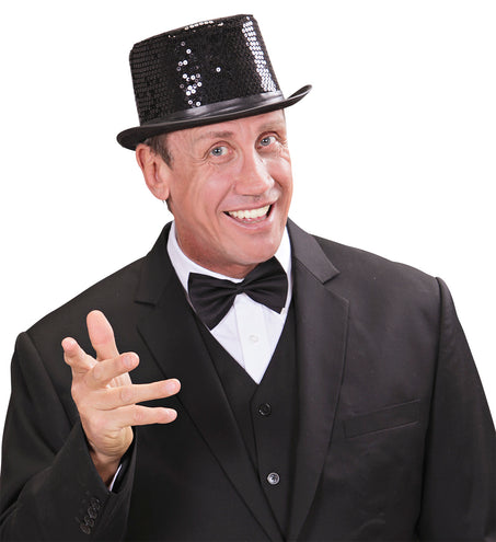 Widmann SRL hoge hoed pailletten zwart