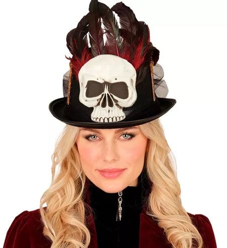 Widmann SRL Hoge hoed voodoo schedels en botten Tess
