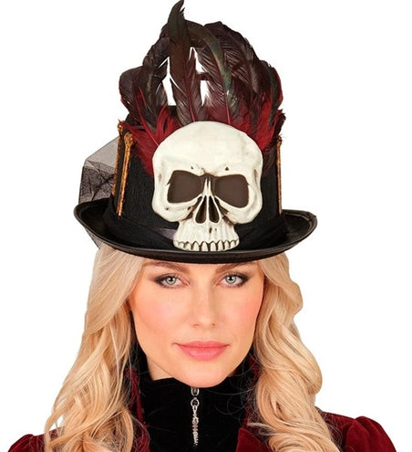 Widmann SRL Hoge hoed voodoo schedels en botten Tess
