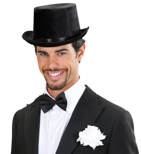 Widmann SRL hoge hoed zwart fluweel