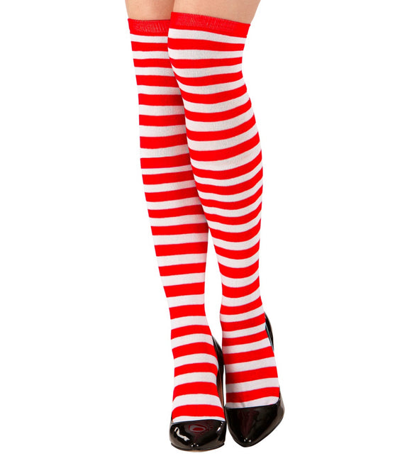 Widmann SRL Hoge kousen rood wit gestreept pipi