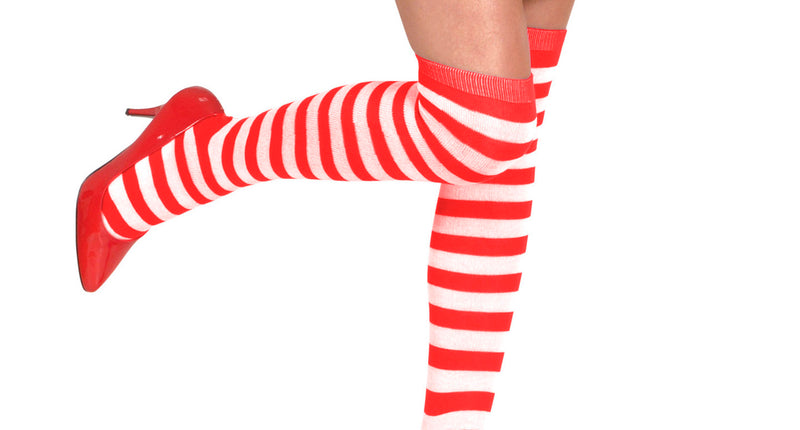 Widmann SRL Hoge kousen rood wit gestreept pipi
