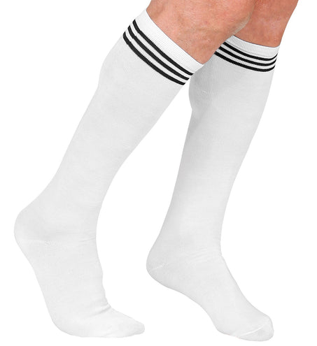 Widmann SRL Hoge kousen wit met zwarte streep
