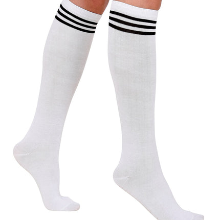 Widmann SRL Hoge kousen wit met zwarte streep