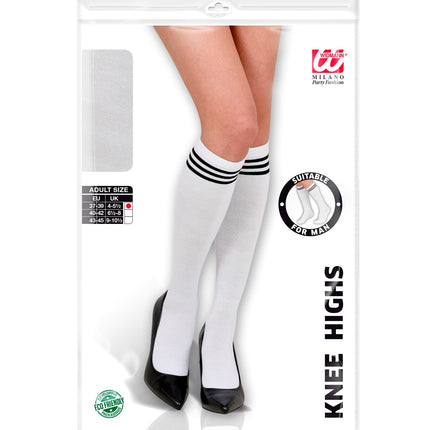 Widmann SRL Hoge kousen wit met zwarte streep