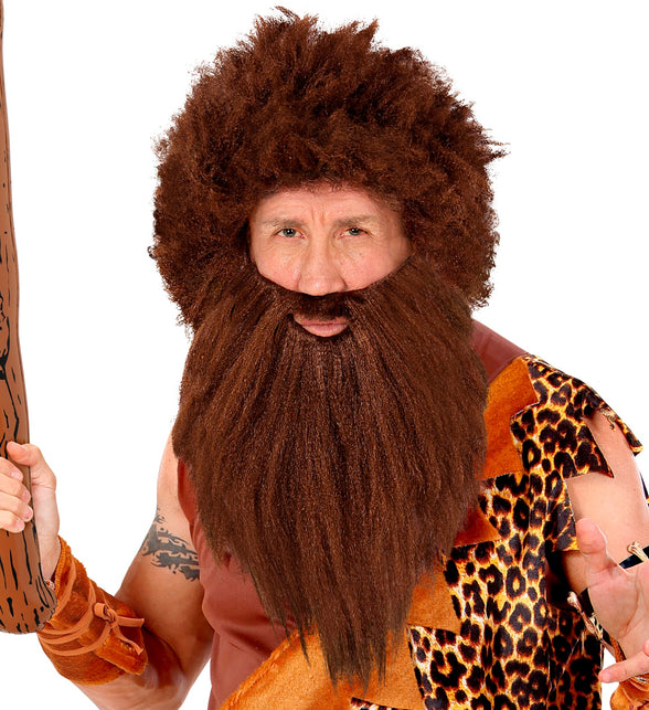 Widmann SRL Holbewoner pruik met baard bruin