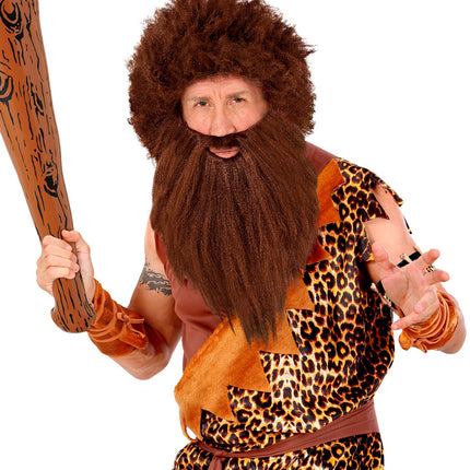 Widmann SRL Holbewoner pruik met baard bruin