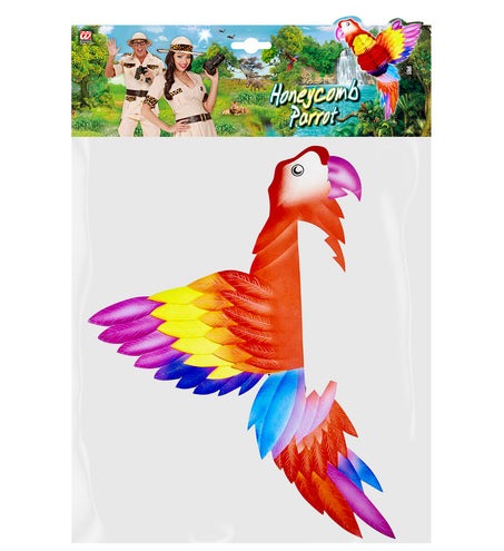Widmann SRL Honingraat papegaai decoratie van papier
