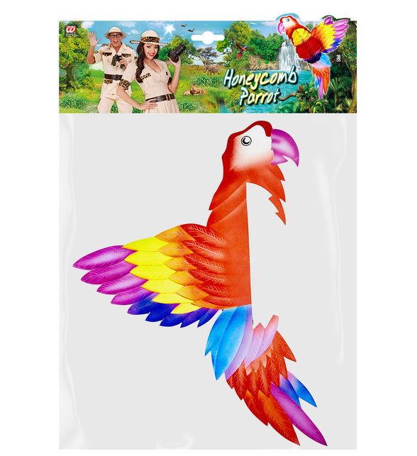 Widmann SRL Honingraat papegaai decoratie van papier