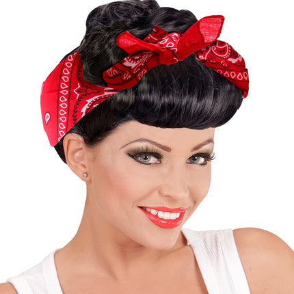 Widmann SRL Hoofdband bandana rood met motief