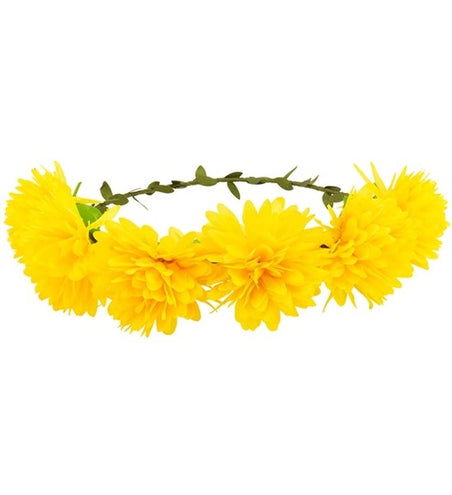 Widmann SRL Hoofdband bloemen geel Luuk