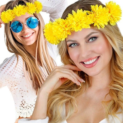 Widmann SRL Hoofdband bloemen geel Luuk