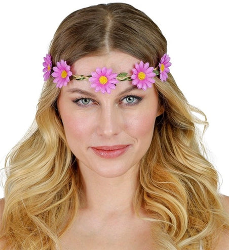 Widmann SRL Hoofdband bloemen paars Julia