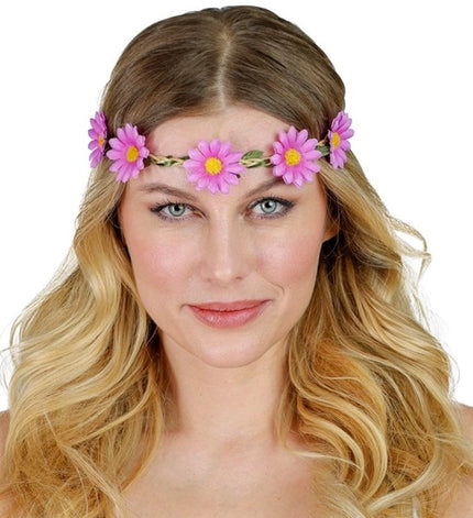 Widmann SRL Hoofdband bloemen paars Julia