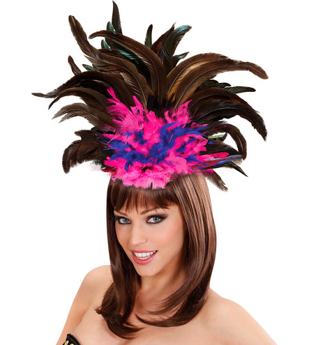 Widmann SRL Hoofdband Copa Cabana veren Zwart roze blauw