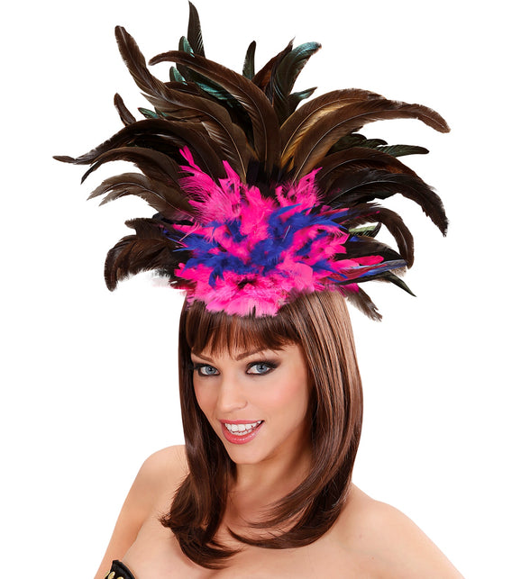 Widmann SRL Hoofdband Copa Cabana veren Zwart roze blauw