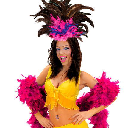 Widmann SRL Hoofdband Copa Cabana veren Zwart roze blauw