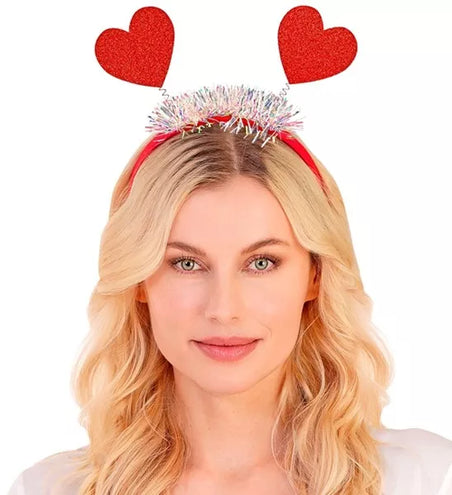 Widmann SRL Hoofdband hartjes glitter Roos