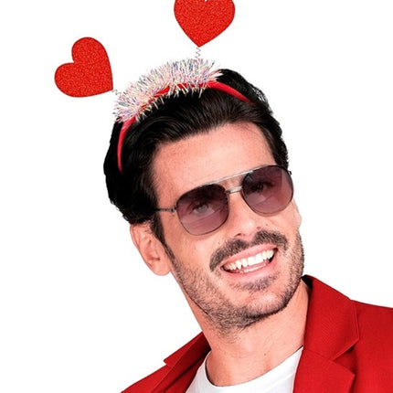 Widmann SRL Hoofdband hartjes glitter Roos