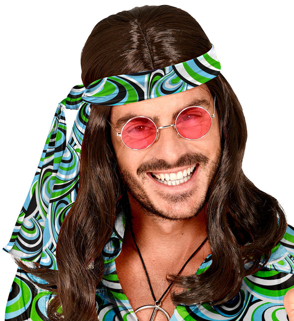 Widmann SRL Hoofdband hippie blauw groen