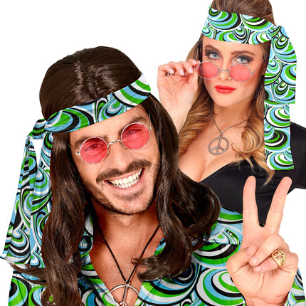 Widmann SRL Hoofdband hippie blauw groen