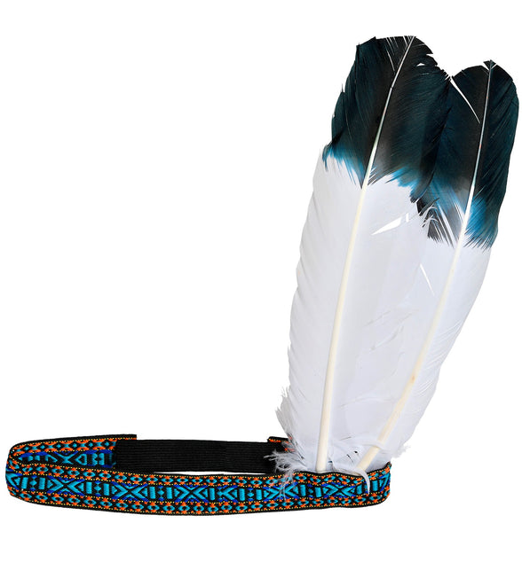 Widmann SRL Hoofdband Indiaan  met 2 veren