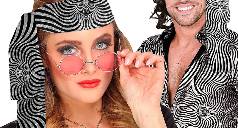 Widmann SRL Hoofdband jaren 70 disco zilver