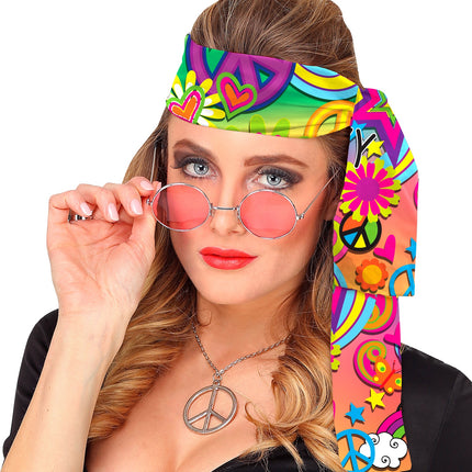 Widmann SRL Hoofdband jaren 70 love&peace