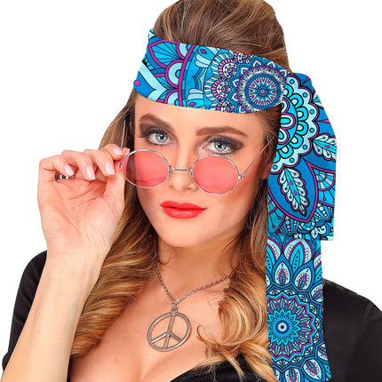 Widmann SRL Hoofdband jaren 70 mandala blauw