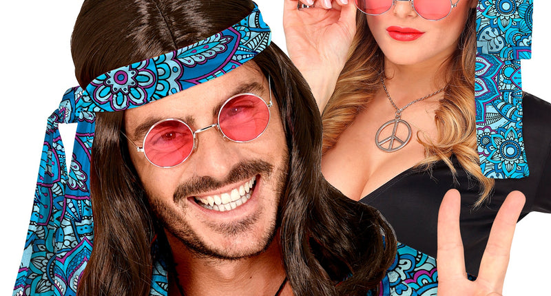 Widmann SRL Hoofdband jaren 70 mandala blauw