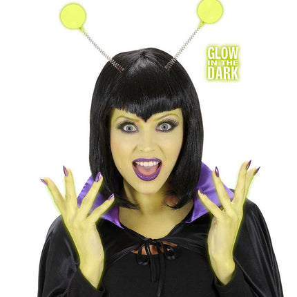 Widmann SRL Hoofdband met antennes glow in the dark