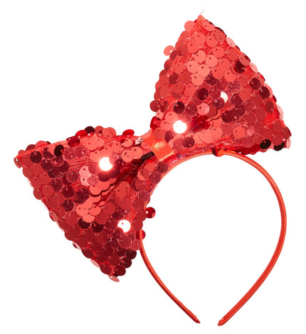 Widmann SRL hoofdband met paillettenstrik rood