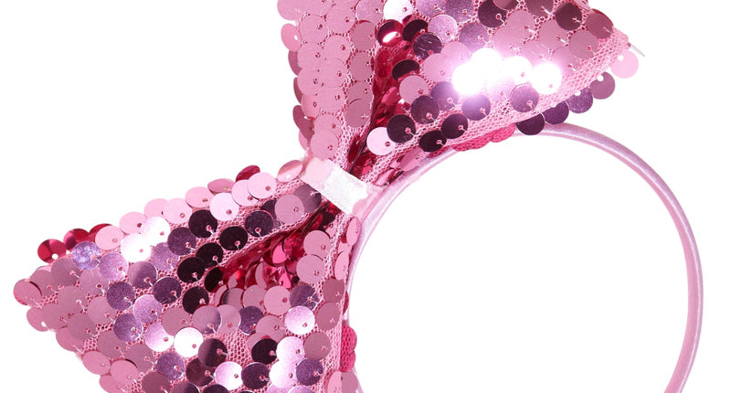 Widmann SRL hoofdband met paillettenstrik rose