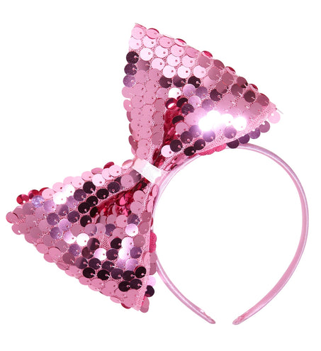Widmann SRL hoofdband met paillettenstrik rose