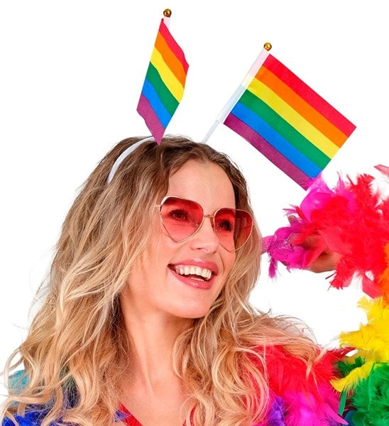 Widmann SRL Hoofdband regenboog vlaggen Siem
