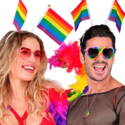 Widmann SRL Hoofdband regenboog vlaggen Siem