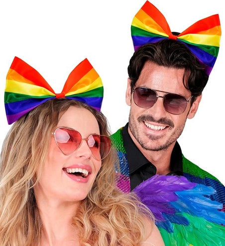 Widmann SRL Hoofdband strik regenboog Anouk