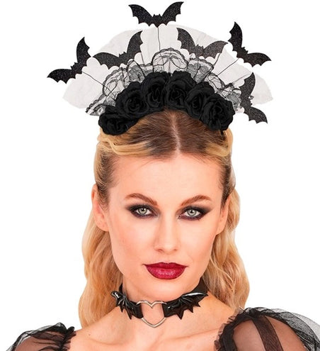 Widmann SRL Hoofdband vleermuizen en zwarte rozen Mees