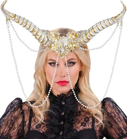 Widmann SRL Hoofdbedekking hoorns wit Guus