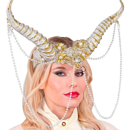 Widmann SRL Hoofdbedekking hoorns wit Guus