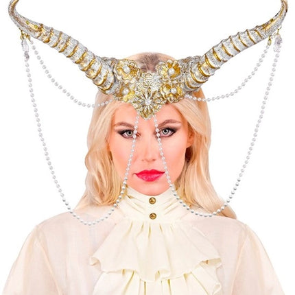 Widmann SRL Hoofdbedekking hoorns wit Guus