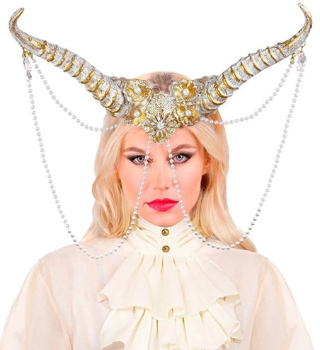 Widmann SRL Hoofdbedekking hoorns wit Guus