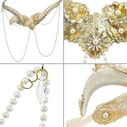 Widmann SRL Hoofdbedekking hoorns wit Guus