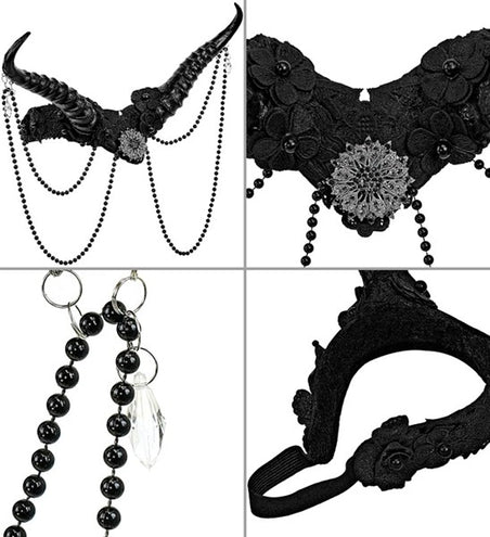 Widmann SRL Hoofdbedekking hoorns zwart Sara