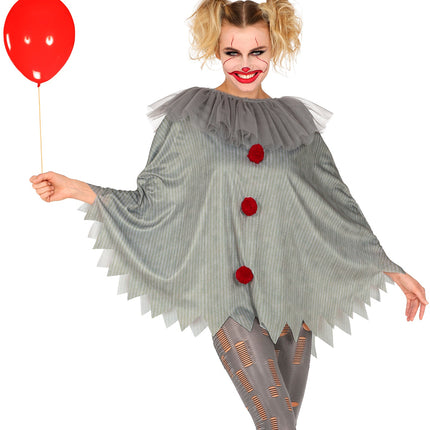 Widmann SRL Horror clown poncho volwassenen