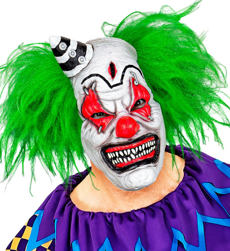Widmann SRL Horror clownsmasker clown groen haar