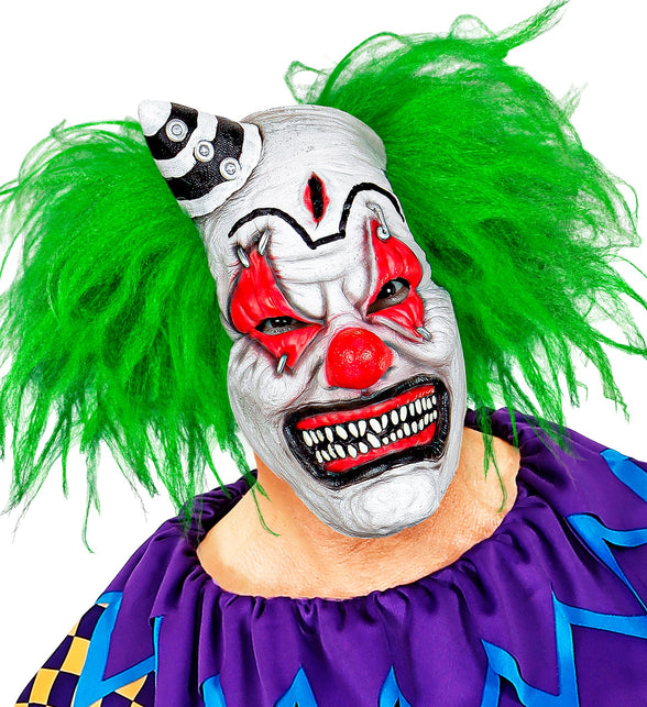 Widmann SRL Horror clownsmasker clown groen haar