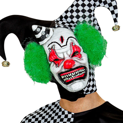 Widmann SRL Horror clownsmasker clown groen haar